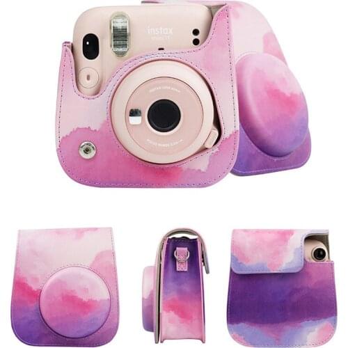 Dream Cloud PU Leather Case Bag Protective Cover For Fujifilm Instax Mini 11/9/8 Camera with Shoulder Strap