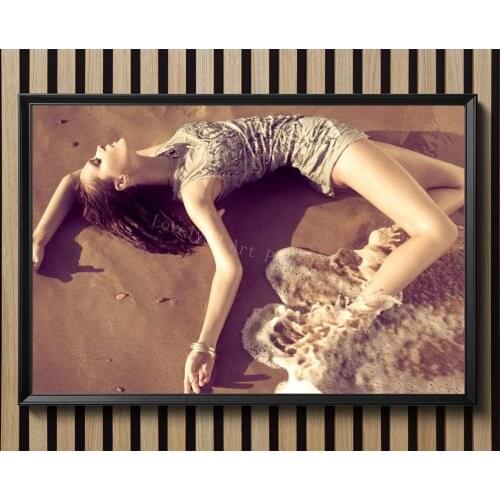 D1250 Sexy Hot Wet Girl Waves Seashore Silk Fabric Poster Art Decor Indoor Painting Gift