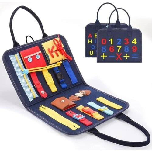 Infant Early Development Felt Doll Baby Teach Dressing Zipper Button Book Basic Life Skills Practice Toy Children Learning Board