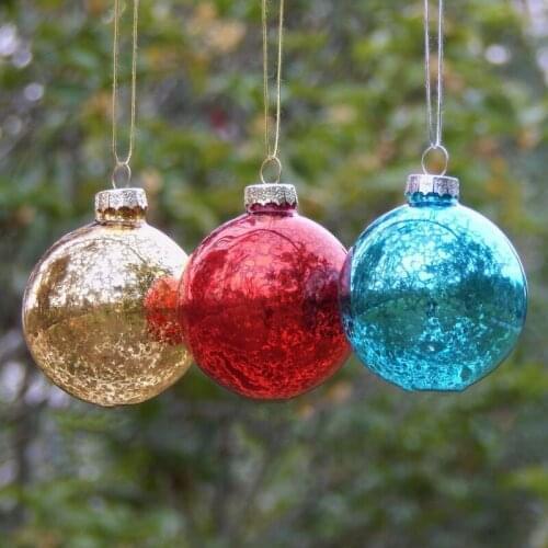 Diameter=8cm Small Size Hand Painting Glass Globe Christmas Tree Hanging Decorative Handmade Pendant Friend Gift
