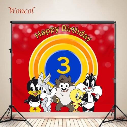 Woncol Space Jam Photography Backgrounds Birthday Party Photo Backdrops Party Cute Rabbit Animals Vinyl Photo Booth Props