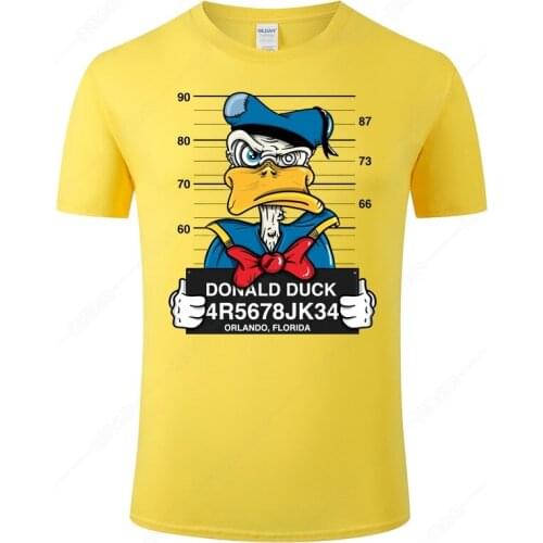 Hot Sale Donald Duck Funny T Shirt Summer Cotton Print T-shirt Men Women Tops Short Sleeve Cool Tee Streetwear Clothing J103