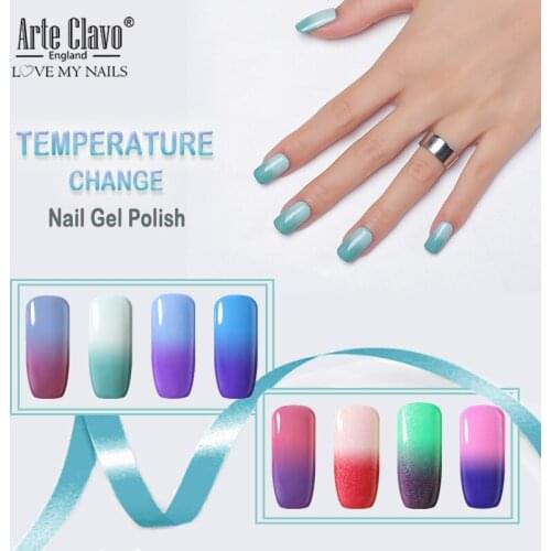 Arte Clavo 10ml Nail Polish Temperature Color Changing Lucky Fast Drying Gel Nail Art UV Gel Hybrid Nail Gel Varnish Soak Off