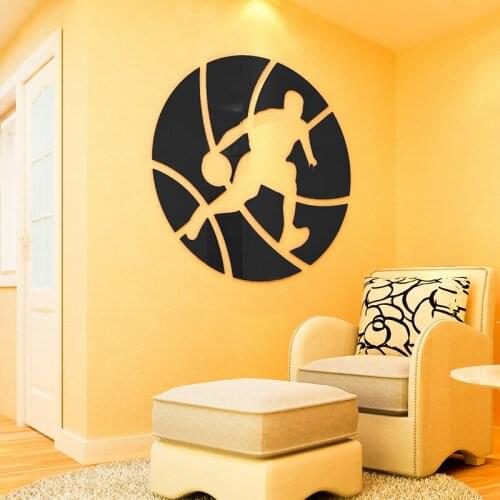 Creative basketball DIY classical beauty shop restaurant hotel living room TV background wall decoration 3D acrylic wall sticker
