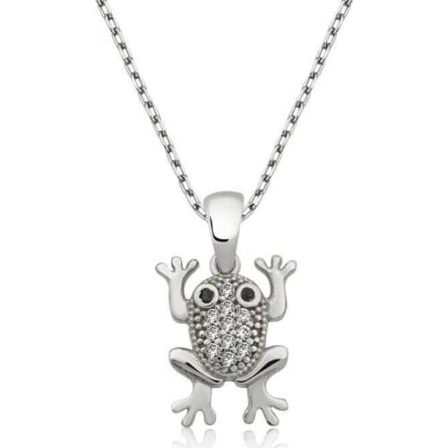 KUTAYDAN 925 Sterling Silver Frog Women 'S Necklace