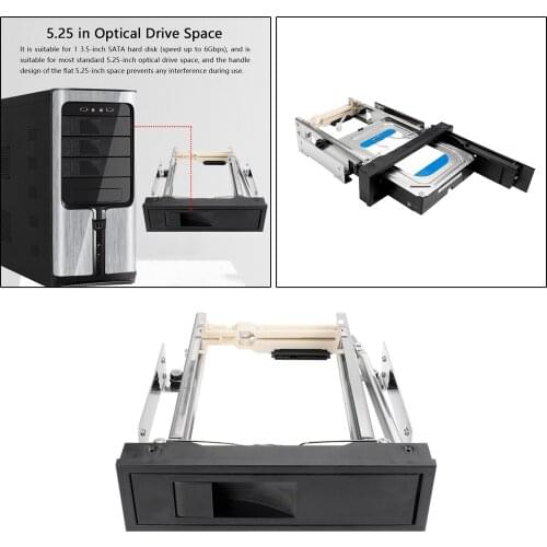 Hot Swap Mobile Rack For 3.5”SSD/HDD, Internal Tray-Less SATA Enclosure