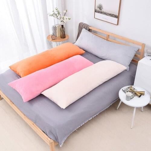 Soft Long Pillow Case Winter Warm Superfine Plush Body Pillow Cover Plain Home Fall Decor Queen Size Nordic Pillowcase Bedding