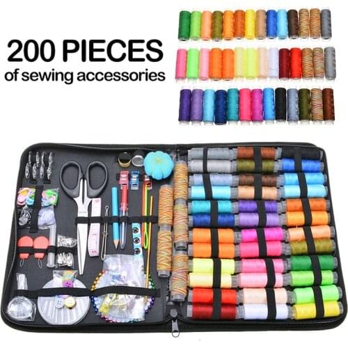 200pcs Multifunctional Sewing Tool Set DIY Craft Sewing Kit Sewing Accessories Sewing Thread Sewing Needles Tool Kit