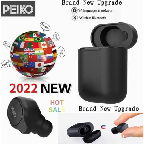 Peiko 2021 New TWS Earphone Wireless Bluetooth Headset BT5.0 Support 33 Languages Translation For Travel and Business Earbuds