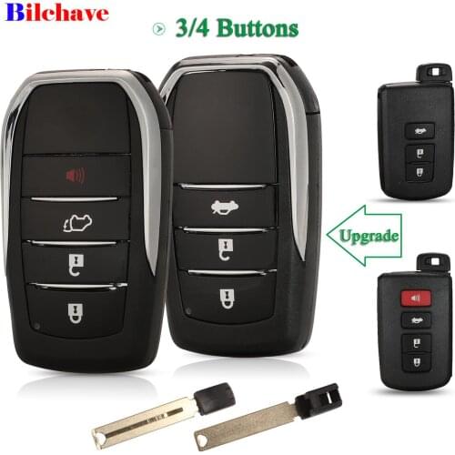 Bilchave Upgrade 3/4 Buttons Remote Smart Car Key Shell For Toyota SUV Camry Crown Avalon 4Runner Land Cruiser Prius