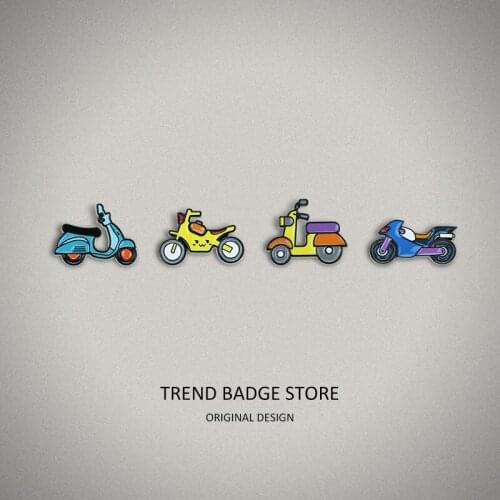 Creative Punk Motorcycle Series Pin Student Lovely Pin Clothing Cartoon Alloy Oil Drop Pin