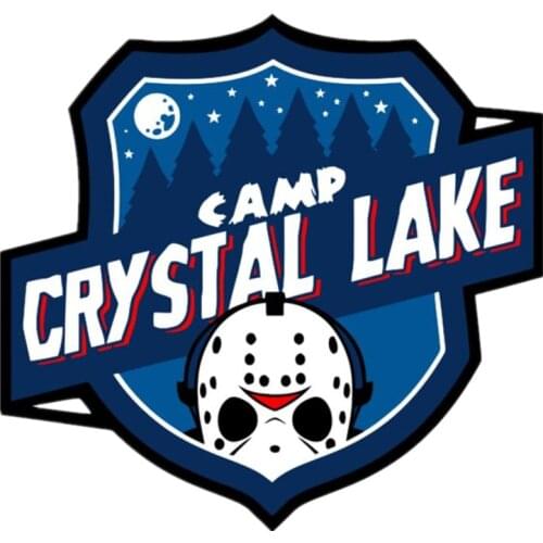 S40527# Funny Self-adhesive PVC Decal Crystal Lake CAMP Cartoon Car Sticker Waterproof Auto Decors on Bumper Rear Window Laptop