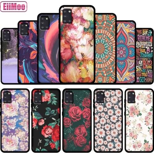 EiiMoo Silicone Phone Case For Samsung Galaxy A31 Fashion 3D Cute Cartoon Pattern For Samsung A31 A315F A315N Thin Black Cover
