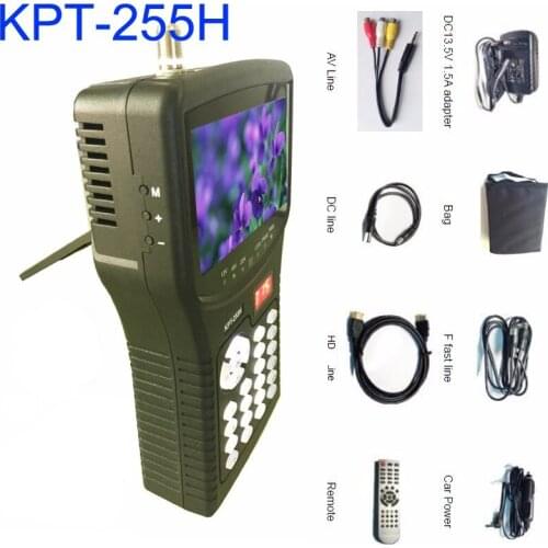 Kpt-255h sat finder replace satellite finder kpt-968g monitor 4.3 inch DVB-S/S2 signal test with av usb hd output kpt255h