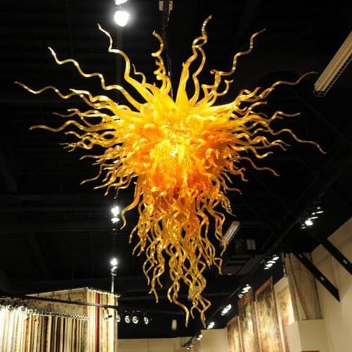 Turkish Gold Color 100% Hand Blown Glass Chandelier Lighting for Staircase Hotel House Art Decoration LED Pendant Lamps