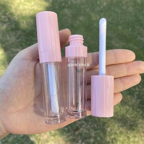 Pink white big wand brush Lip Gloss Tubes Refillable Lip Balm Bottles Clear Lip Gloss Containers Reusable Lipstick Bottle 9ml
