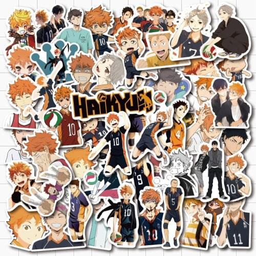 VANMAXX 52 PCS Japanese Animation Haikyuu Cartoon Stickers Waterproof PVC Decal for Laptop Helmet Bicycle Luggage Phone Case Car