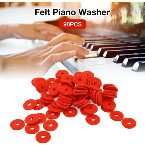 90PCS 1MM/2MM Felt Piano Washers Piano Repair Tool Parts Felt Ring Pad Woollen Washers Piano Tuning Accessories