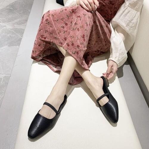 Female singles shoes Pure color personality simple shopping everyday women casual shoes 2020 Spring new fashion slippers U30-15