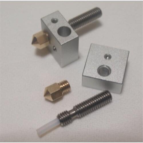 1set Wanhao 3D printer MK9 hotend kit 0.4mm MK9 nozzle 2x3mm PTFE throat thermal barrel heater block