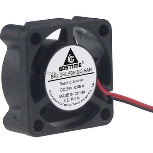 10pcs/lot Gdstime 2Pin DC 24V 25mm 2510s 25x25x10mm Mini Brushless Cooler Heatsink Cooling Fan