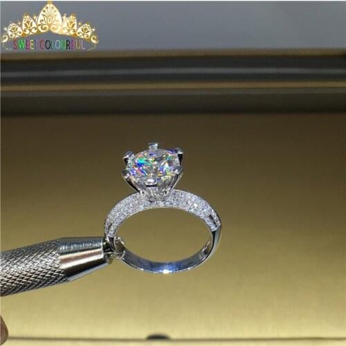 100% 18K 750Au Gold Moissanite Diamond Ring 0.5ct D color VVS With national certificate MO-00108