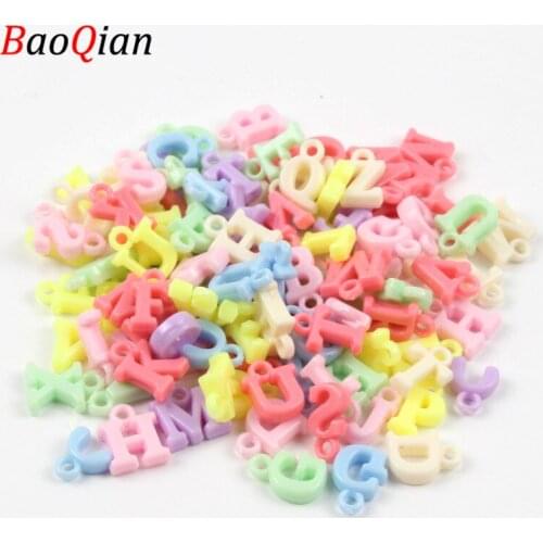 100pcs Candy Color Pendant Plastic Pendant Beads DIY Mixed Color Acrylic Beads Making Necklace Earrings Jewelry Accessories