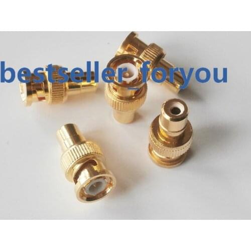 1X Connector BNC Male To RCA AV Female Coaxial Connector Adapter For CCTV Camera Golden