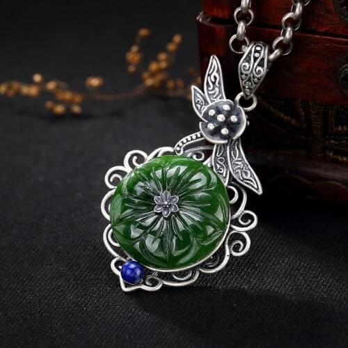2018 Special Offer Direct Selling S925 Sterling Antique And Crystal Mosaic Lady High-end Sweater Chain Pendant Wholesale