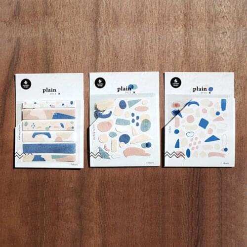 3sheets Korea Suatelier Scrapbooking Label Paper Sticker Colorful Geometry Stationery DIY Craft Decoration Home Supplies