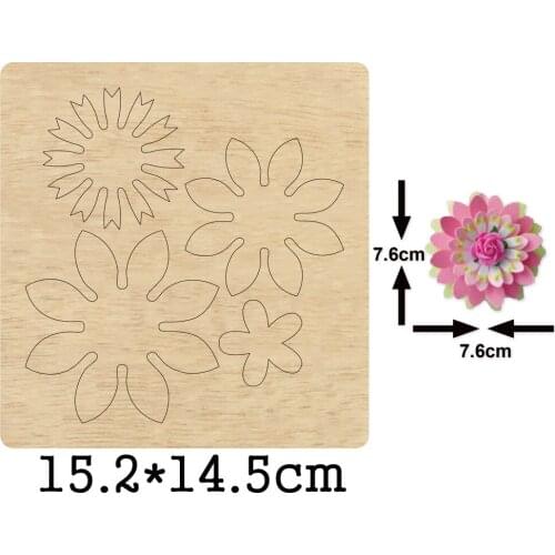 3D Daisy Flower Cutting Wood Dies 2021 New Floral Craft Wooden Die Suitable for Common Die Cutting Machines on the Market