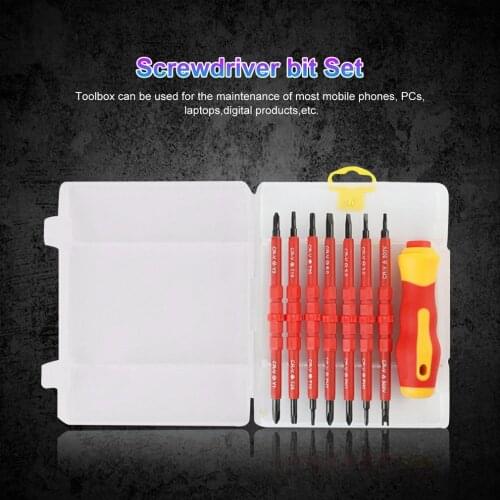 8PCS Multi-purpose Screwdriver Bit Set for Electrical Insulated Kit Household Repairing Maintenance Tools