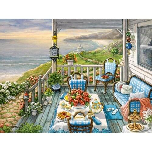A4323 landscape cross stitch Oil painting girl 11/ 14ct /16/28/27CT cloth cotton thread embroidery DIY handmade