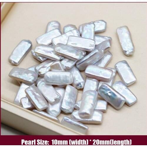 5pcs/Pack Natural Genuine Freshwater Baroque Loose Pearls Beads for D.I.Y , Rectangle Shape