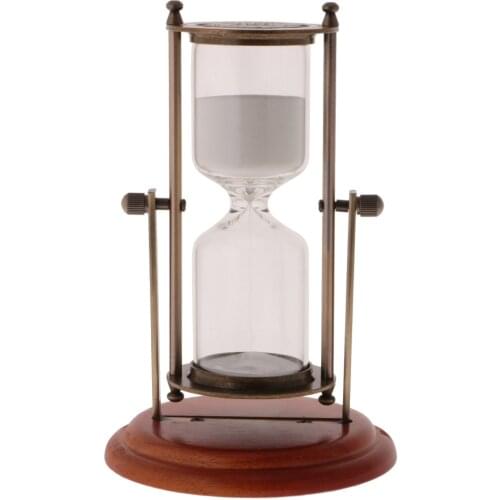 New Hot Sale 15 Minutes Wooden Frame Rotating Hourglass Sandglass Sand Timer Home Decoration Creative Gift Weding Sand Clock