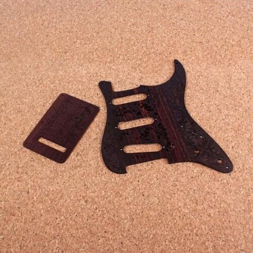 Rosewood color 8 Buracos Strat Guitarra Pickguard SSS Captador Cobre Interruptor Botões Da Guitarra Acessórios de Guitarra