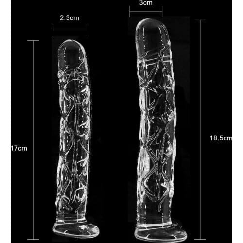 EXVOID Female Masturbator Huge Penis Real Dick Adult Products Sex Toys for Woman Crystal No Vibrator Glass Cock Realistic Dildo