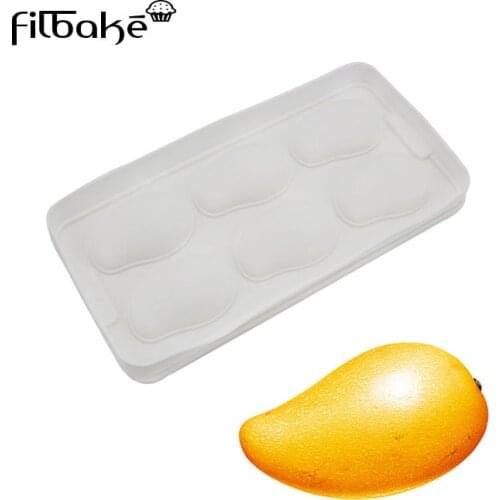 FILBAKE 6 Cavity Mango Silicone Molds Fruit Cake Moulds Popsicle Maker Baking Mold For Mousse Dessert Fondant Decorating Tools