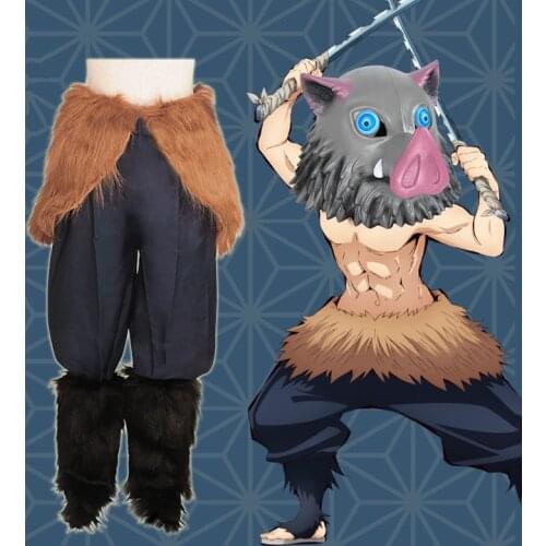 Anime Comic Demon Slayer Kimetsu No Yaiba Cosplay Costumes Hashibira Inosuke Cosplay Costume Clothes Suits Trousers Men Adult