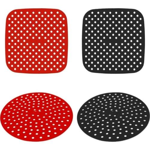 Reusable Air Fryer Liners 8.5in/9in Round Square Non-Stick Silicone Air Fryer Mats Air Fryer Silicone Pad Universal