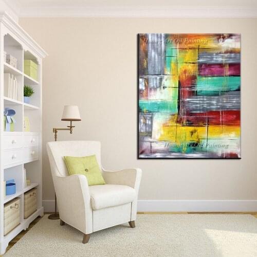 Newest Hand Painted Wall Art Abstract Painting Colorful Oil Painting on Canvas Home Decoration Modern Art Wall Picture
