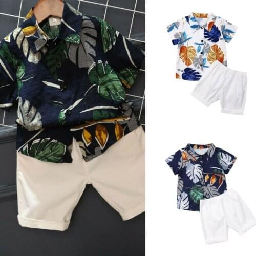 Newest Fashion Toddler Baby Boy Clothes Print T-Shirt Cotton Tops Short Pants 2Pcs Outfits Summer Clothes