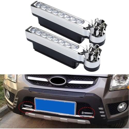 Pair Universal Wind Energy LED Head Lamp Lighting Car Daytime Running Light Warning Auto Power Decor