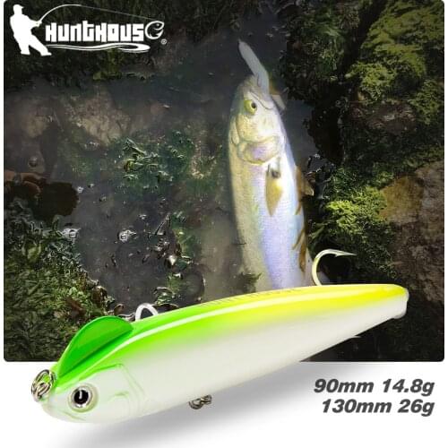 Hunthouse Pencil Fishing Lure Stickbait Slow Sinking Pencil Bait 130mm 26g T-shaped Hard Bait Lures Fishing For Seabass lw512