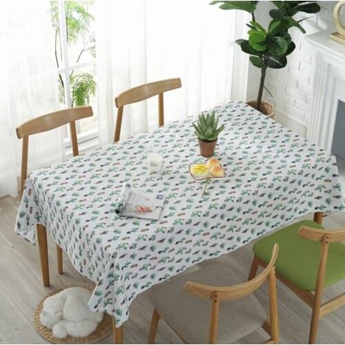 Cactus Succulent Pattern Tablecloth Flower Store Rectangular Tablecloth
