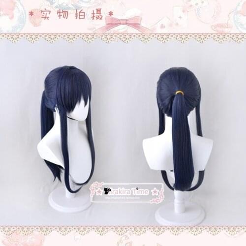 Re Vale IDOLiSH7 Banri Ogami Blue Long Ponytail Game Role Play Synthetic Hair Carnival Halloween Party Cosplay + Free Wig Cap