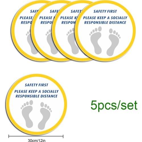 XG020 12inch 5 pcs a set socail distance sticker waterproof fade resisting self adhesive distance sticker