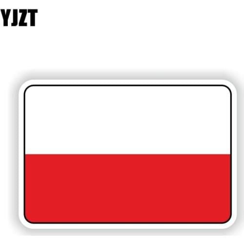 YJZT 12.1CM*8CM Car Window Poland Flag Reflective Car Sticker Bike Decal 6-1696