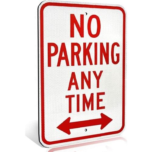 Reserved Private Property No Parking Anytime Aluminum Metal Sign with Arrow for Private Driveway and Streets