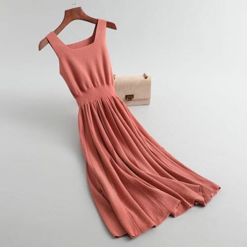 2020 Knitted Sleeveless Winter Basic High Waist Women Long Pullovers Sweater Maxi Dress Tricot Pull Femme